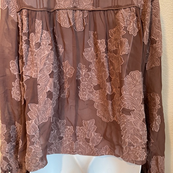 37 ARITZIA Wilfred Lourdes Mauve Boho Victorian Floral Appliqué Blouse Sz Large - Picture 9 of 15